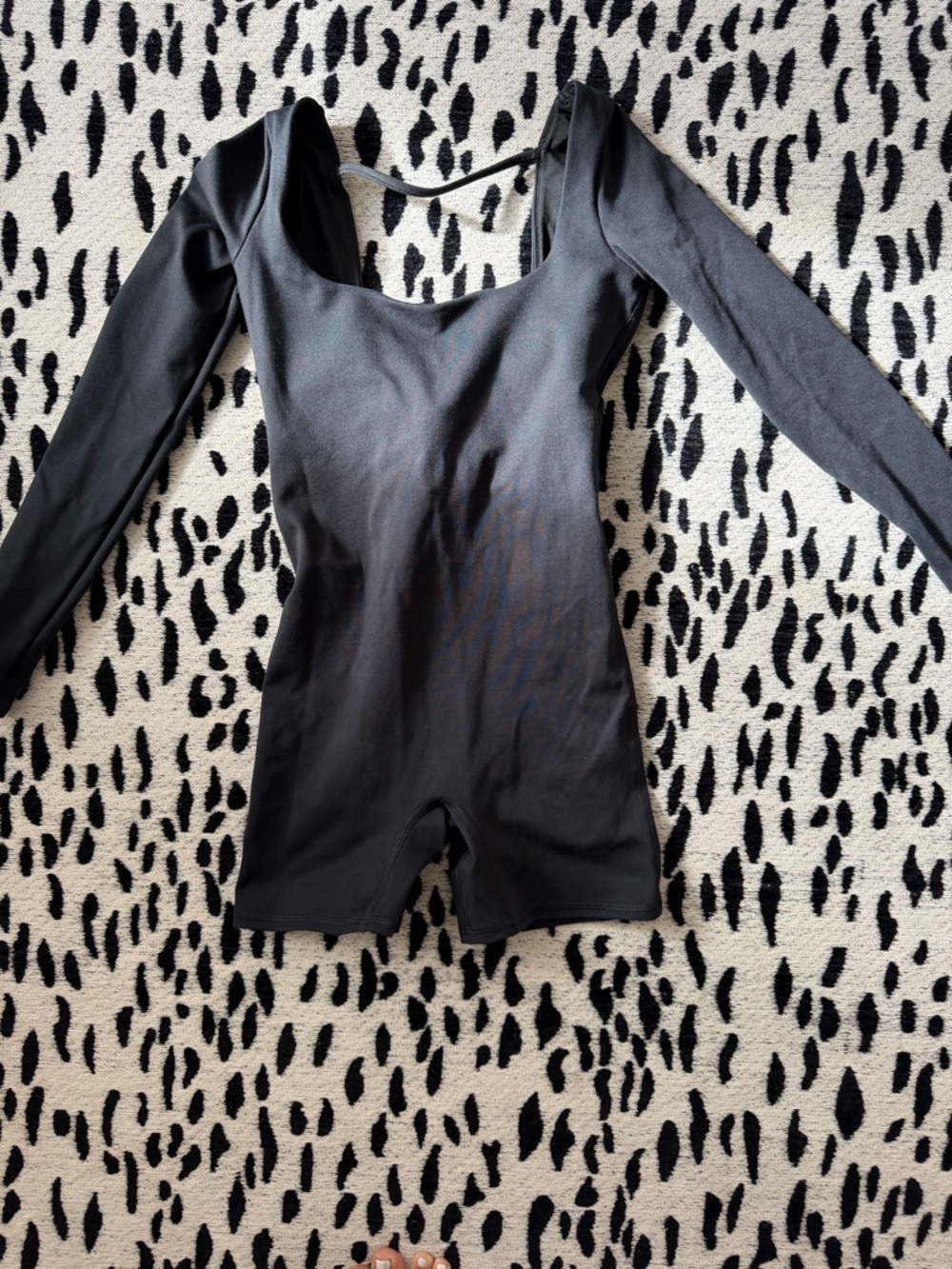 Gilly Hicks Black Long-Sleeve Stretch Bodysuit Top Onesie